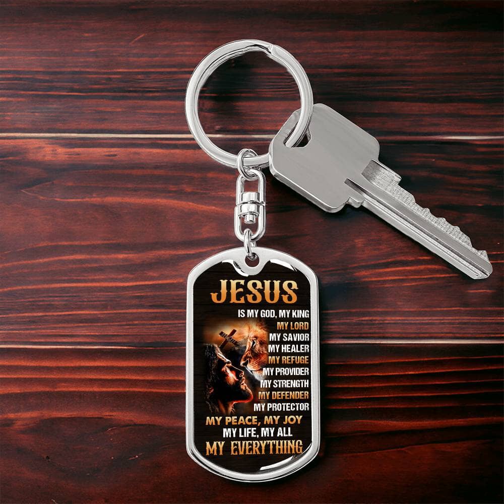 Inspirational - Jesus Is - Dog Tag Keychain - The Shoppers Outlet