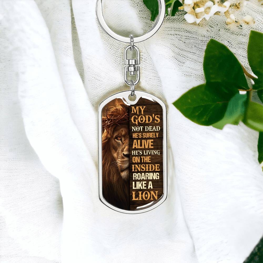 Inspirational - My God's Not Dead - Dog Tag Keychain - The Shoppers Outlet