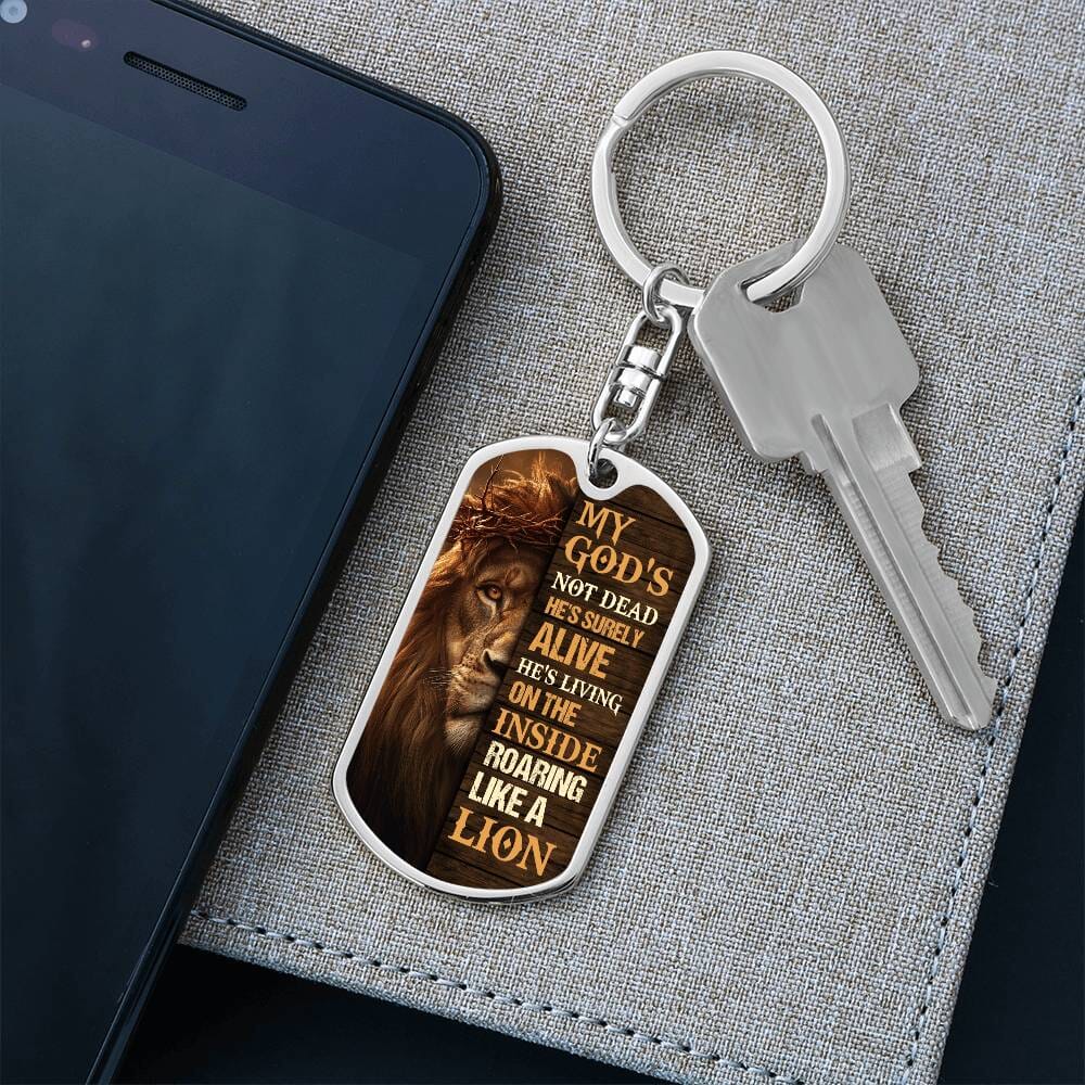 Inspirational - My God's Not Dead - Dog Tag Keychain - The Shoppers Outlet