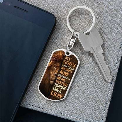 Inspirational - My God's Not Dead - Dog Tag Keychain - The Shoppers Outlet