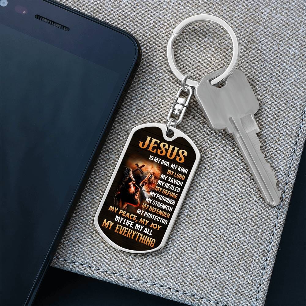 Inspirational - Jesus Is - Dog Tag Keychain - The Shoppers Outlet
