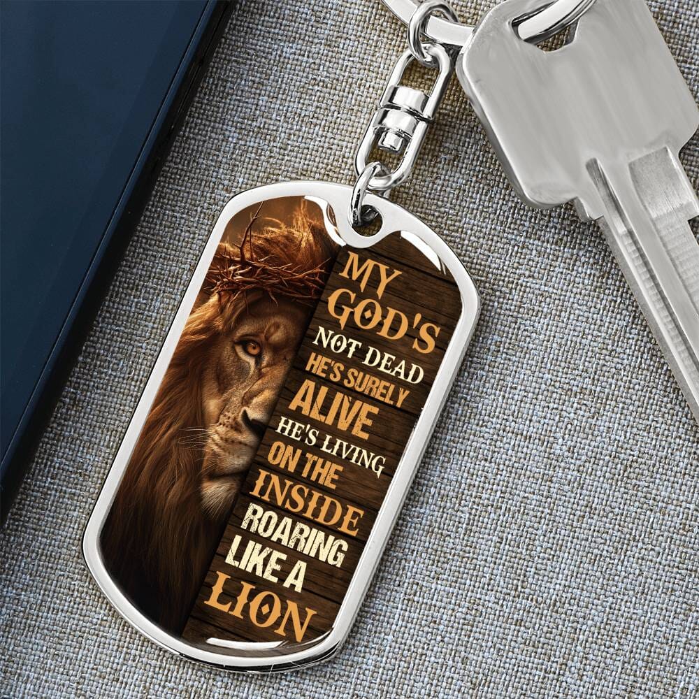 Inspirational - My God's Not Dead - Dog Tag Keychain - The Shoppers Outlet