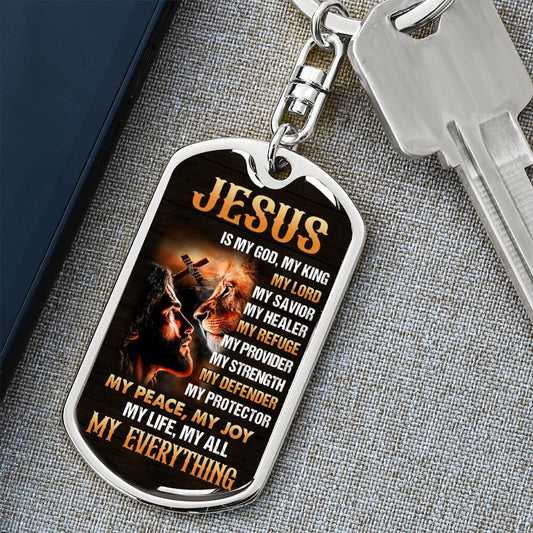 Inspirational - Jesus Is - Dog Tag Keychain - The Shoppers Outlet