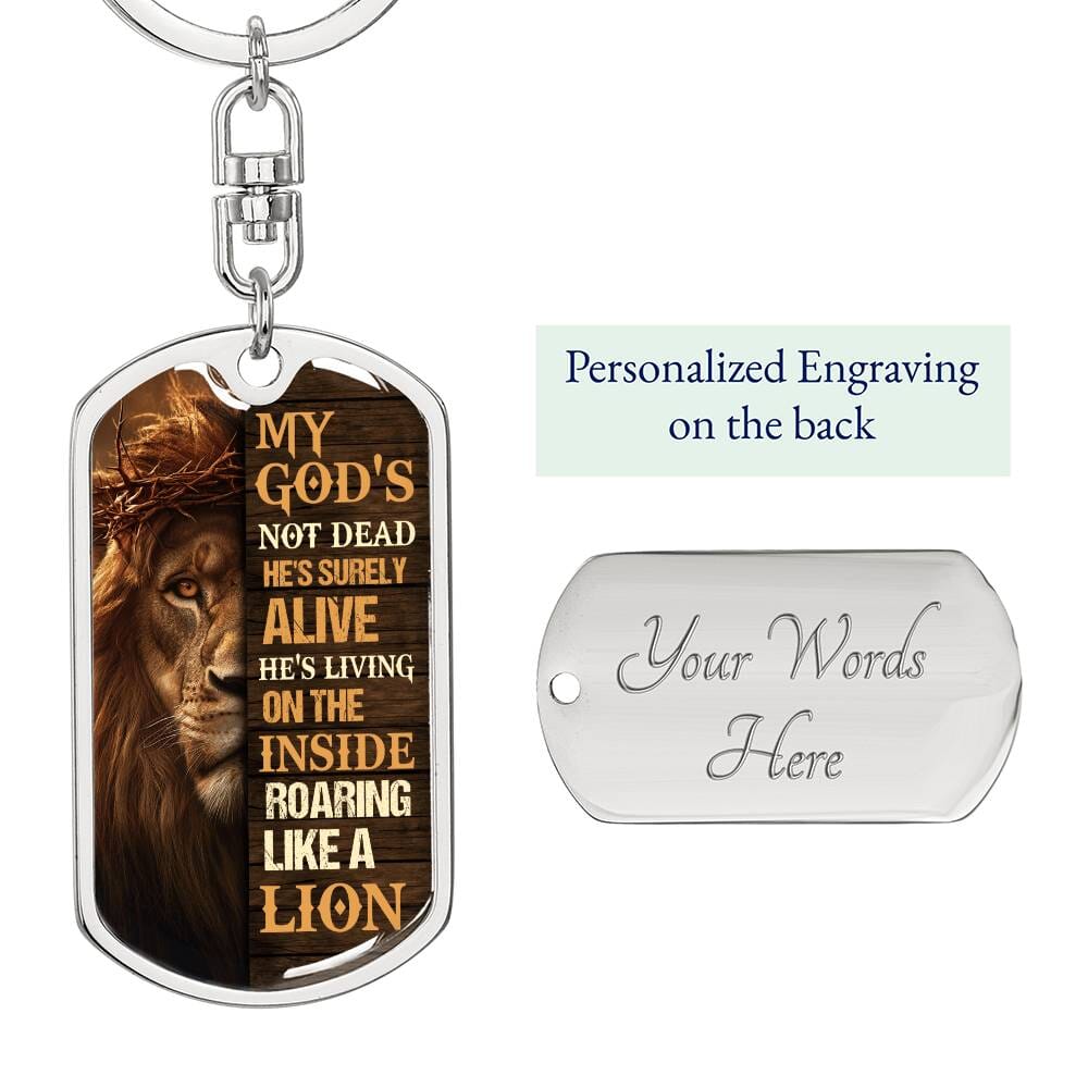 Inspirational - My God's Not Dead - Dog Tag Keychain - The Shoppers Outlet