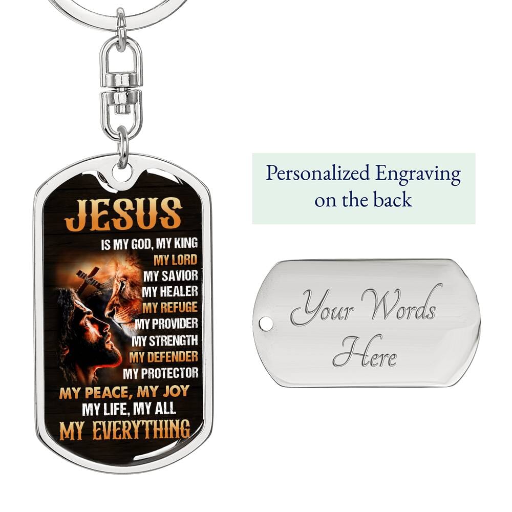 Inspirational - Jesus Is - Dog Tag Keychain - The Shoppers Outlet