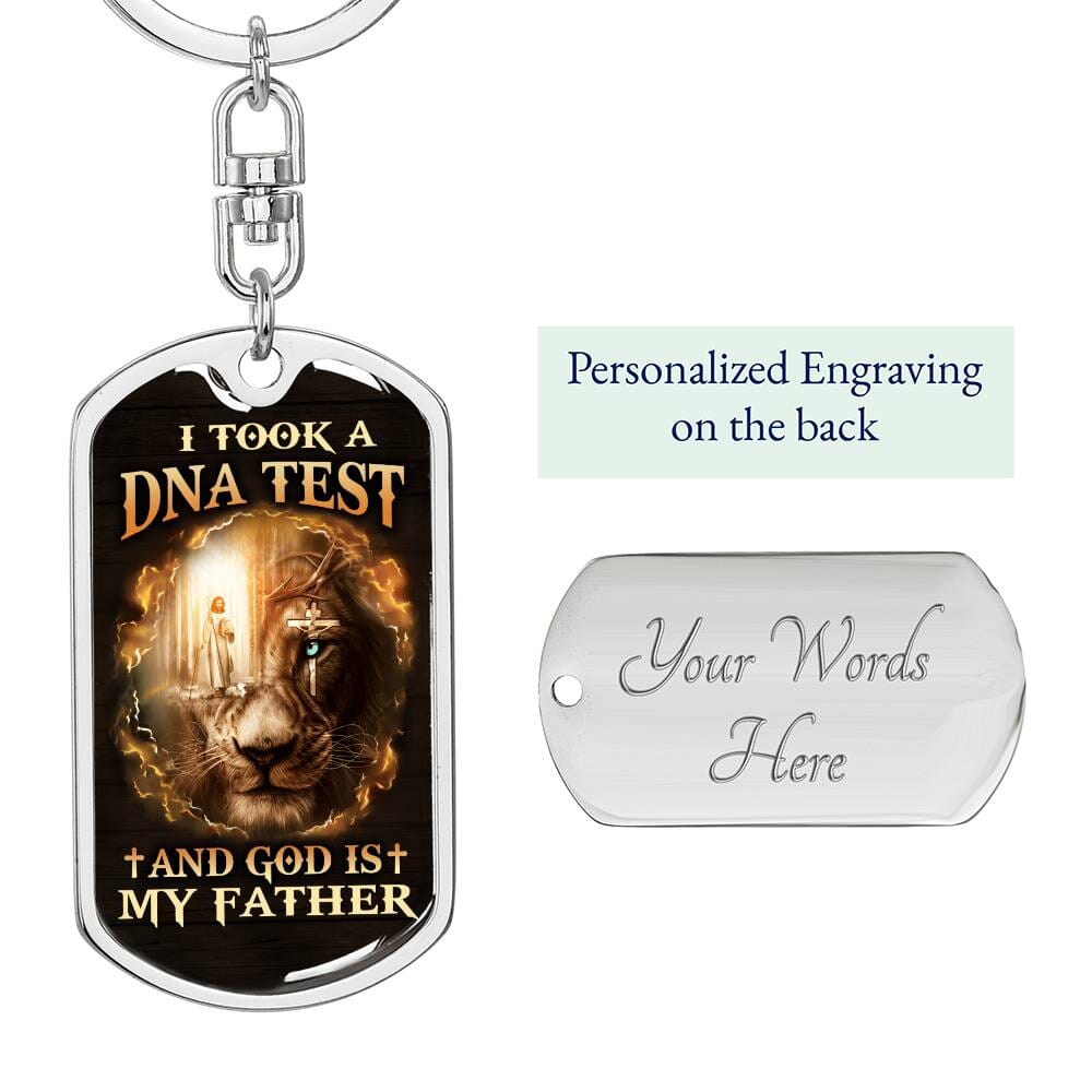 Inspirational - I Took A DNA Test And God Is My Father - Dog Tag Keychain - The Shoppers Outlet