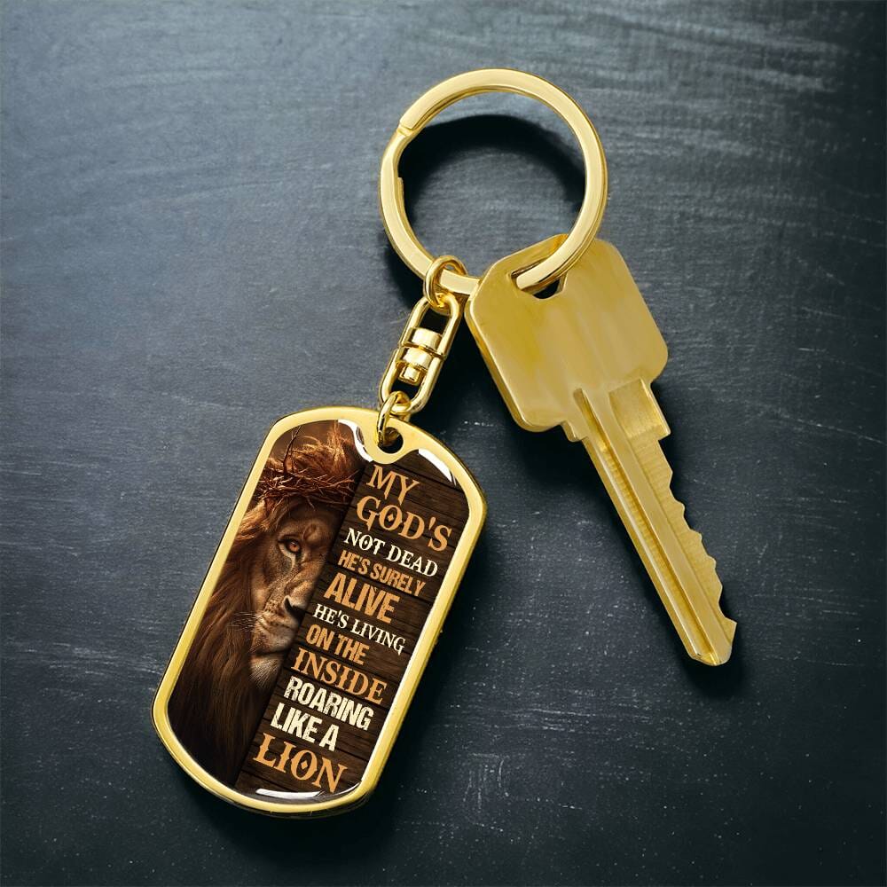 Inspirational - My God's Not Dead - Dog Tag Keychain - The Shoppers Outlet