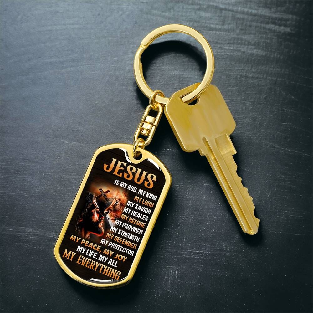 Inspirational - Jesus Is - Dog Tag Keychain - The Shoppers Outlet