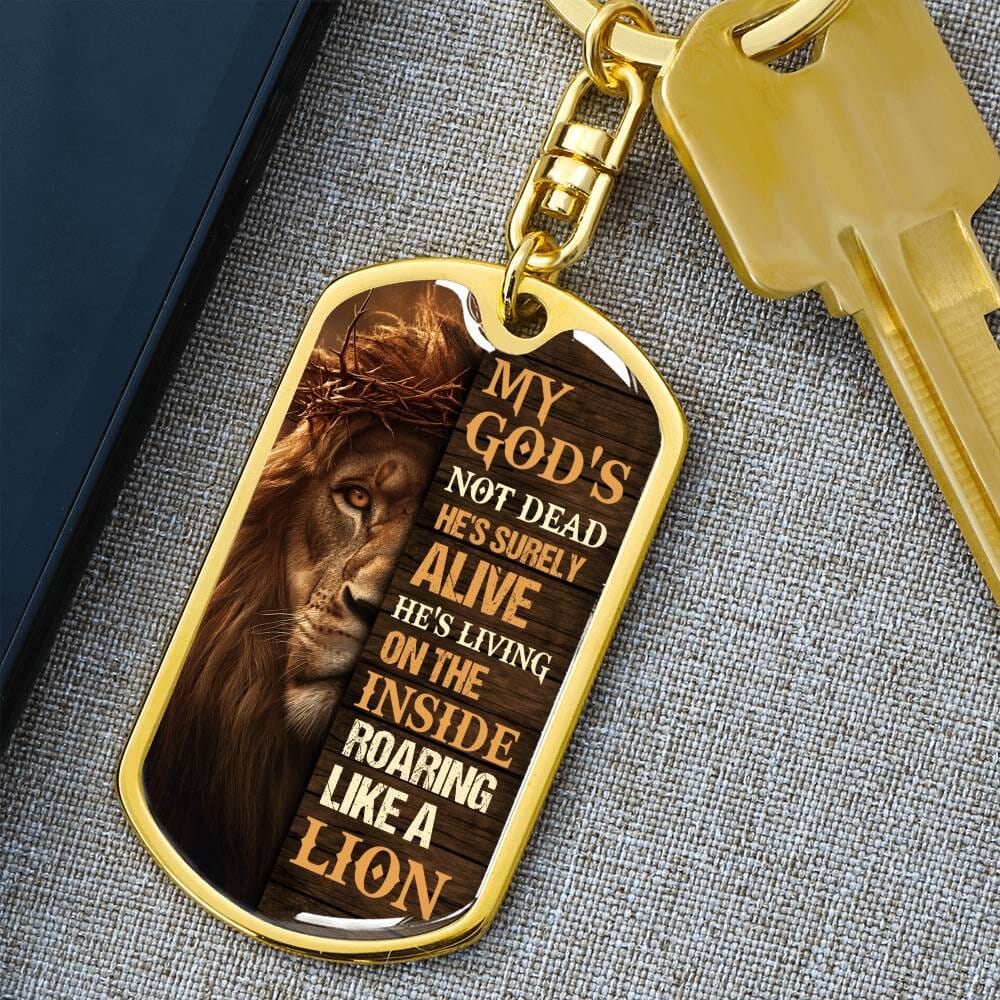 Inspirational - My God's Not Dead - Dog Tag Keychain - The Shoppers Outlet