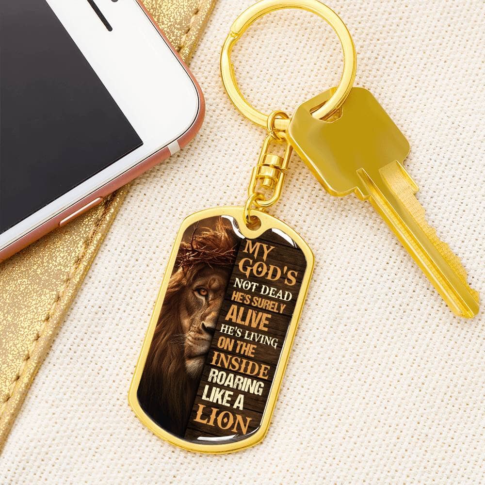 Inspirational - My God's Not Dead - Dog Tag Keychain - The Shoppers Outlet