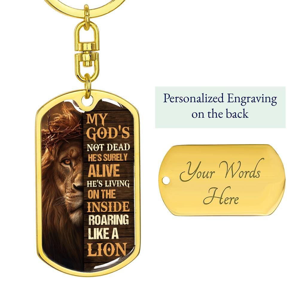 Inspirational - My God's Not Dead - Dog Tag Keychain - The Shoppers Outlet