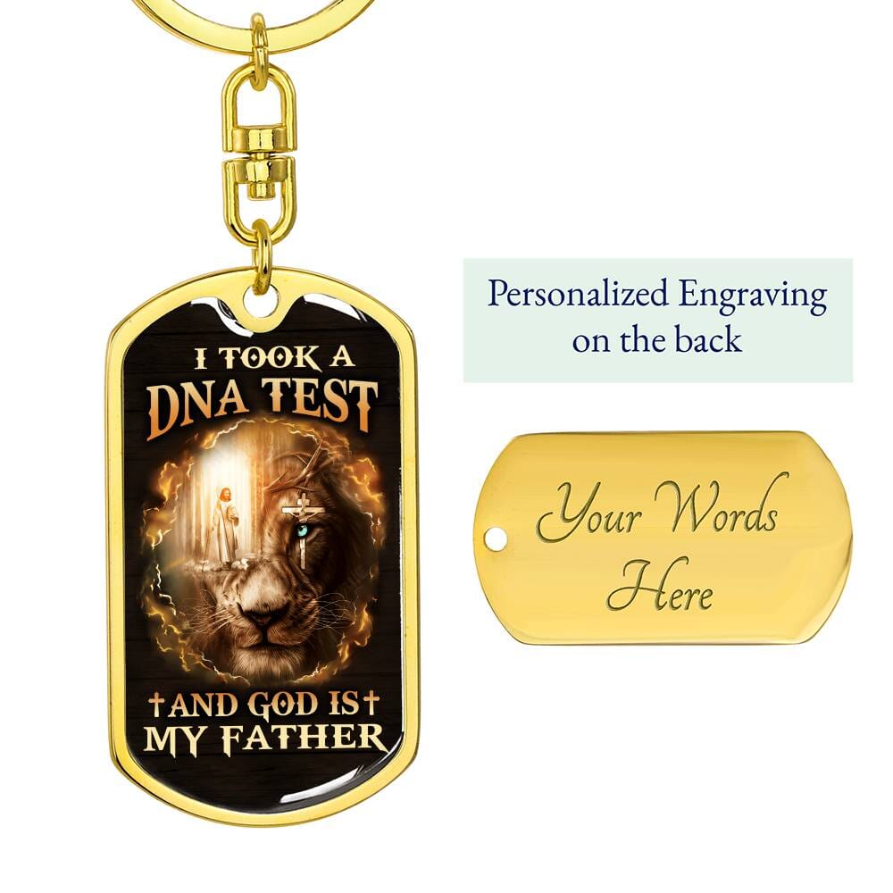 Inspirational - I Took A DNA Test And God Is My Father - Dog Tag Keychain - The Shoppers Outlet