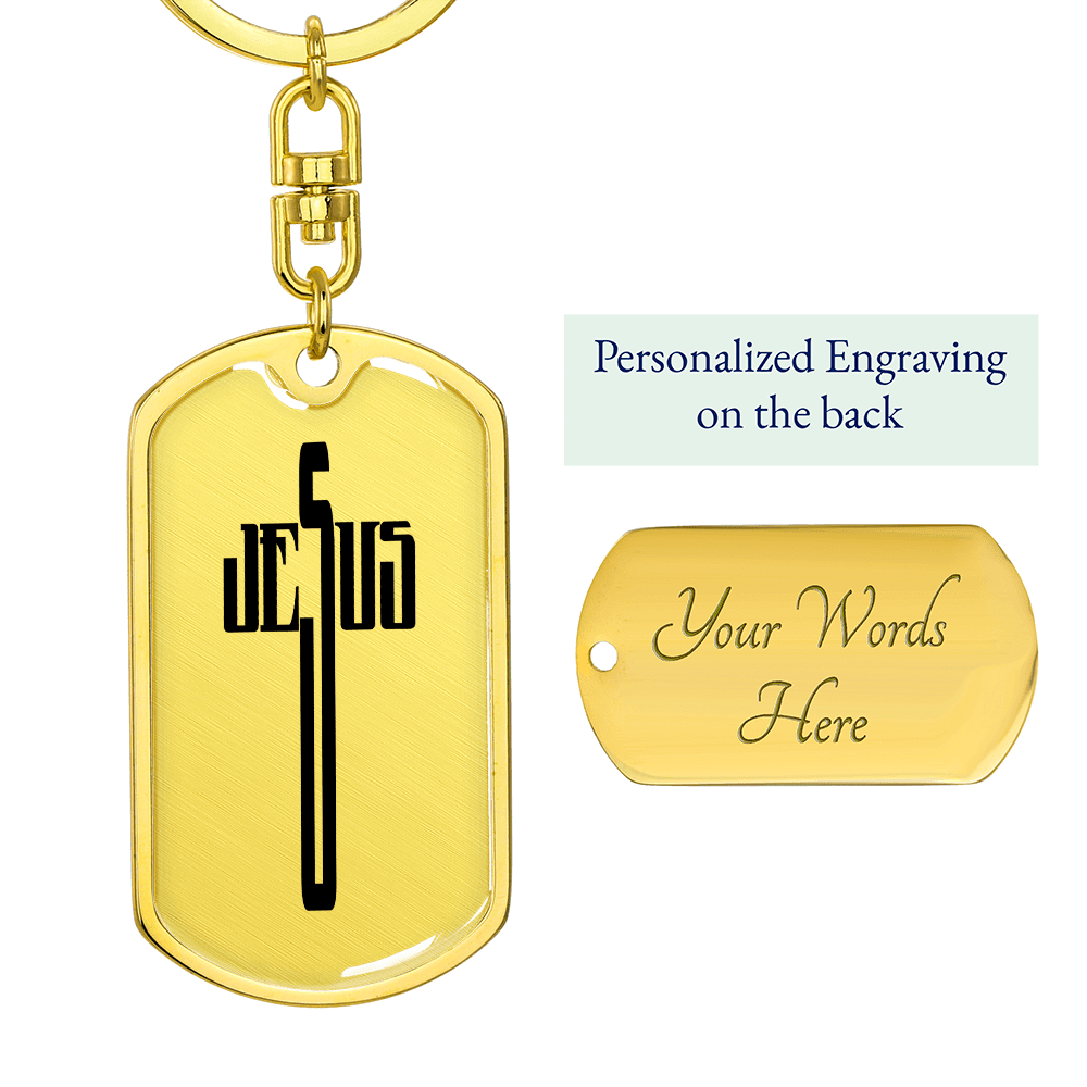 Faith - Jesus Cross - Dog Tag Keychain - The Shoppers Outlet