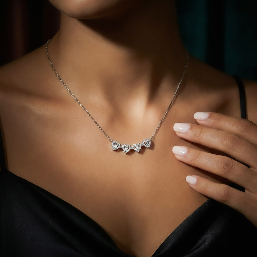 Gift For Her - To My Woman - Never Forget -  Magnetic Hearts Necklace