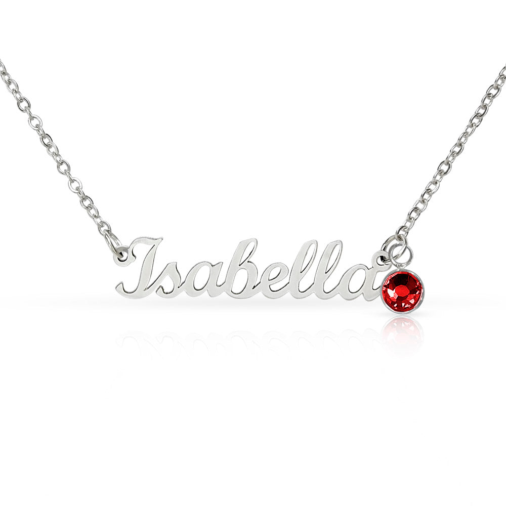 Gift For Sister- Mother's Day - Custom Name Necklace with Birthstone - The Shoppers Outlet