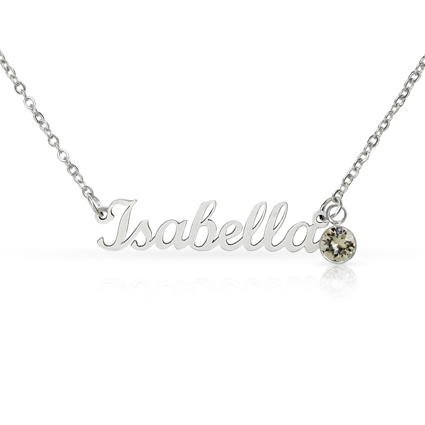 Gift For Sister- Mother's Day - Custom Name Necklace with Birthstone - The Shoppers Outlet