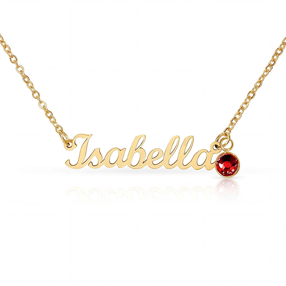 Gift For Sister- Mother's Day - Custom Name Necklace with Birthstone - The Shoppers Outlet