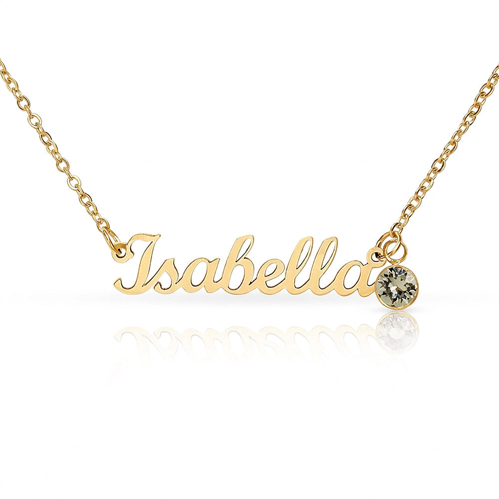 Gift For Sister- Mother's Day - Custom Name Necklace with Birthstone - The Shoppers Outlet