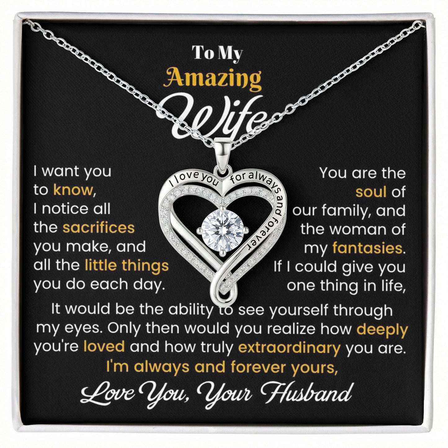 Gift For Wife - I Want You To Know - Love You Always Necklace - The Shoppers Outlet