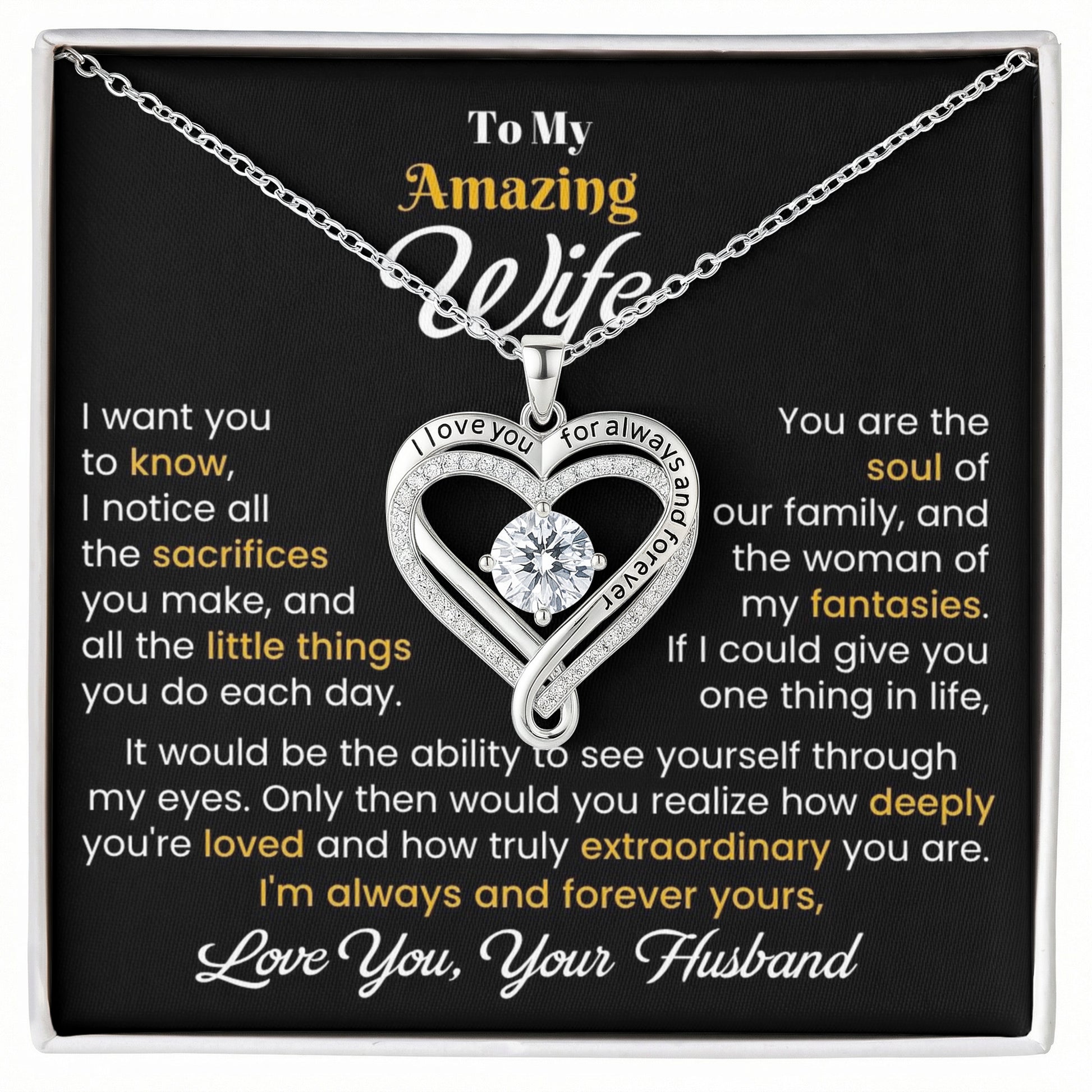 Gift For Wife - I Want You To Know - Love You Always Necklace - The Shoppers Outlet