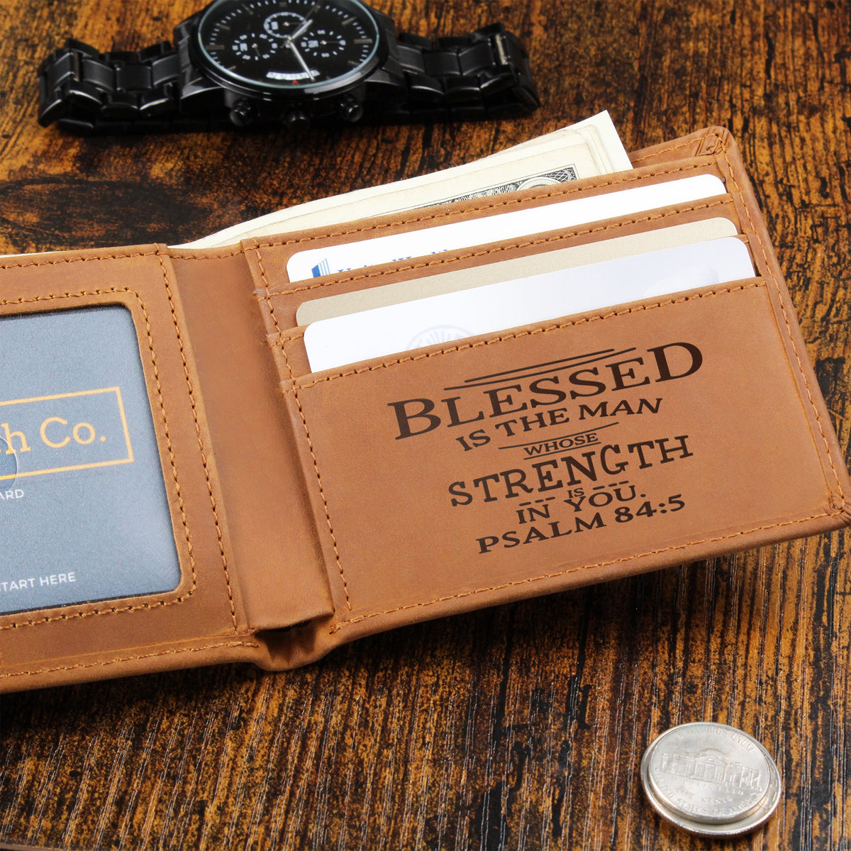 Graphic Leather Wallet - PSALM 84:5 - Bible Verse - The Shoppers Outlet