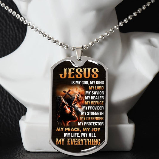 Inspirational - Jesus Is - Dog Tag Necklace - The Shoppers Outlet