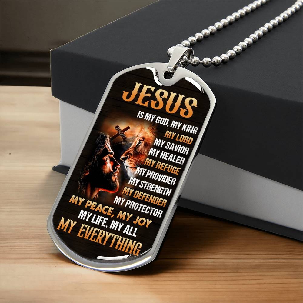 Inspirational - Jesus Is - Dog Tag Necklace - The Shoppers Outlet