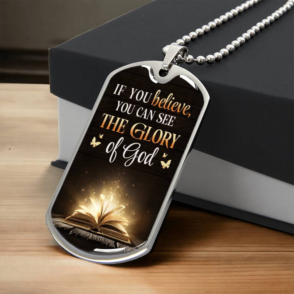 Inspirational - If You Believe - Dog Tag Necklace - The Shoppers Outlet