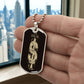 Gold Tree Dollar Sign - Dog Tag Necklace - The Shoppers Outlet