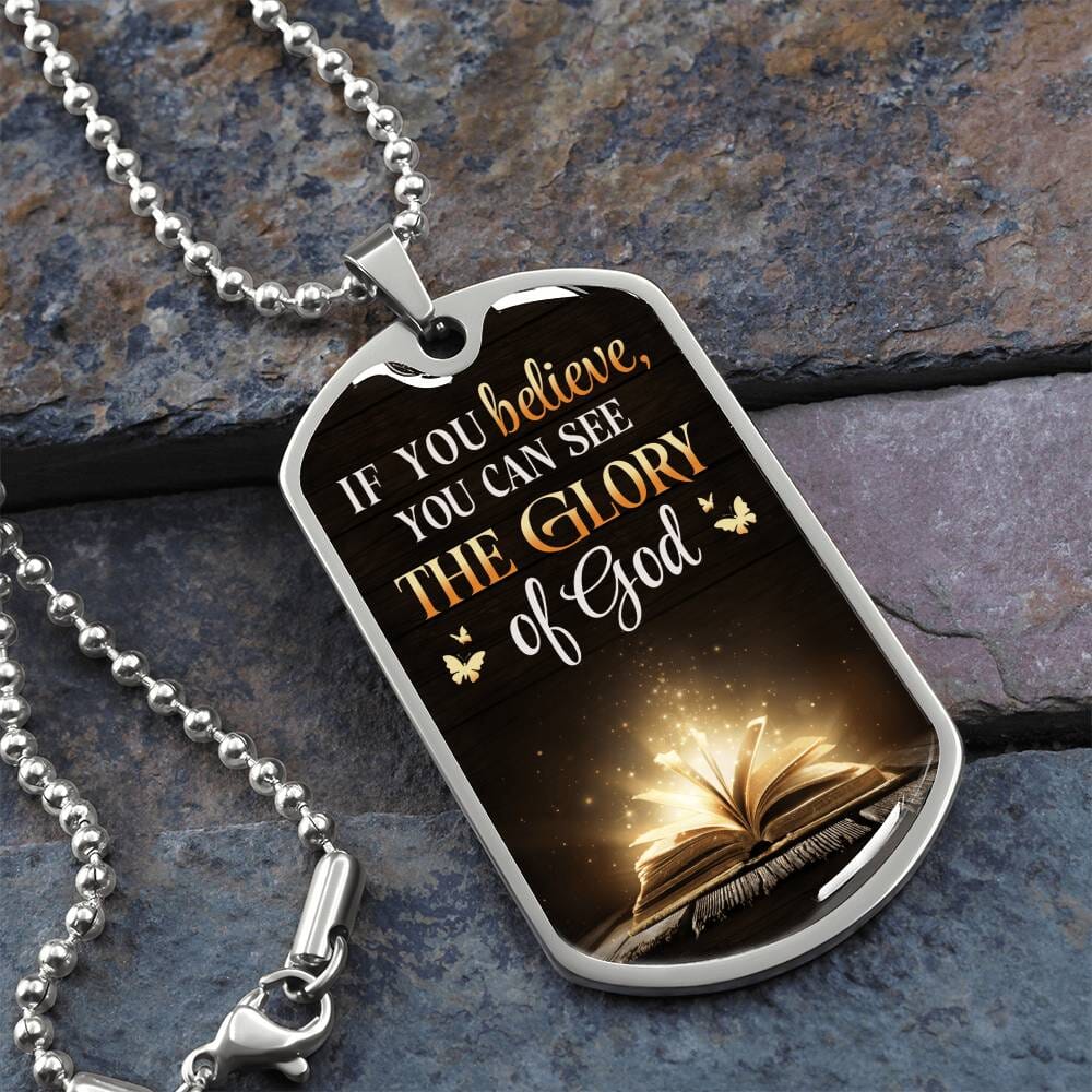 Inspirational - If You Believe - Dog Tag Necklace - The Shoppers Outlet