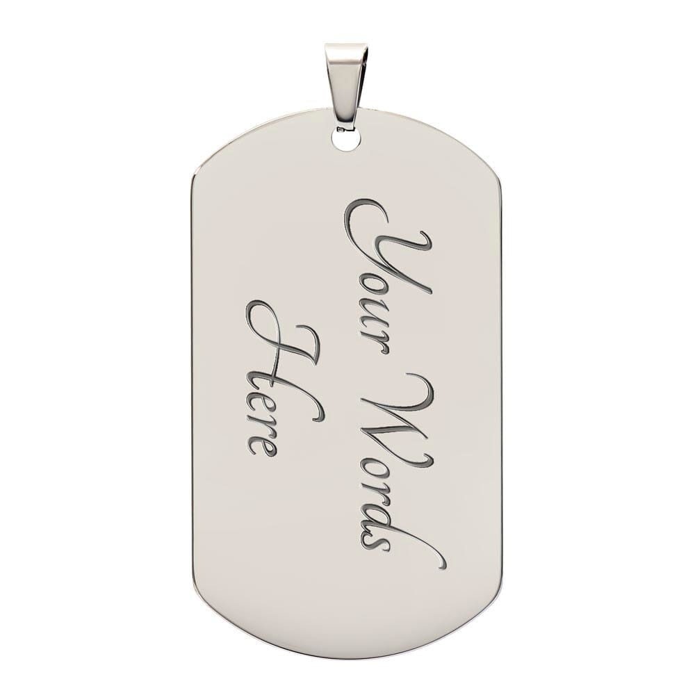 Silver Tree Dollar Sign - Dog Tag Necklace - The Shoppers Outlet