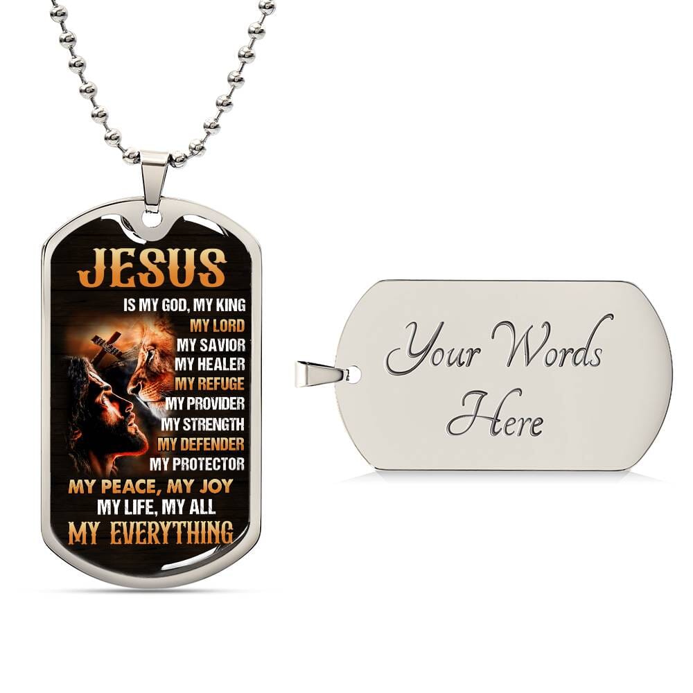 Inspirational - Jesus Is - Dog Tag Necklace - The Shoppers Outlet