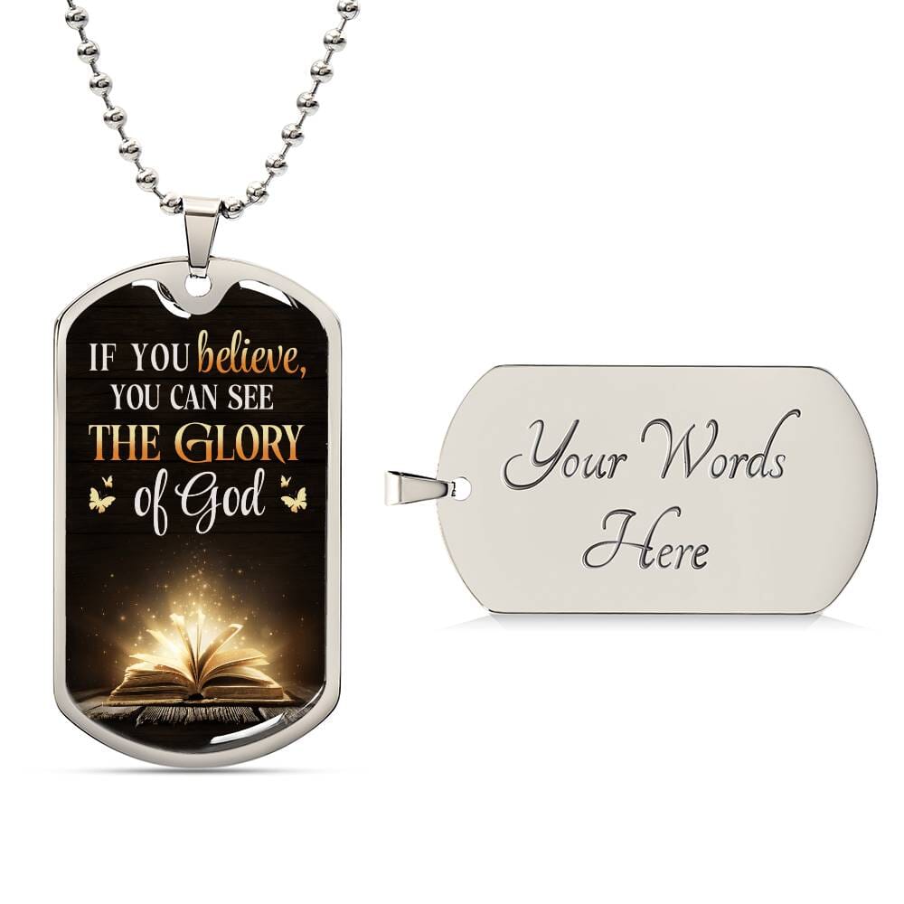 Inspirational - If You Believe - Dog Tag Necklace - The Shoppers Outlet