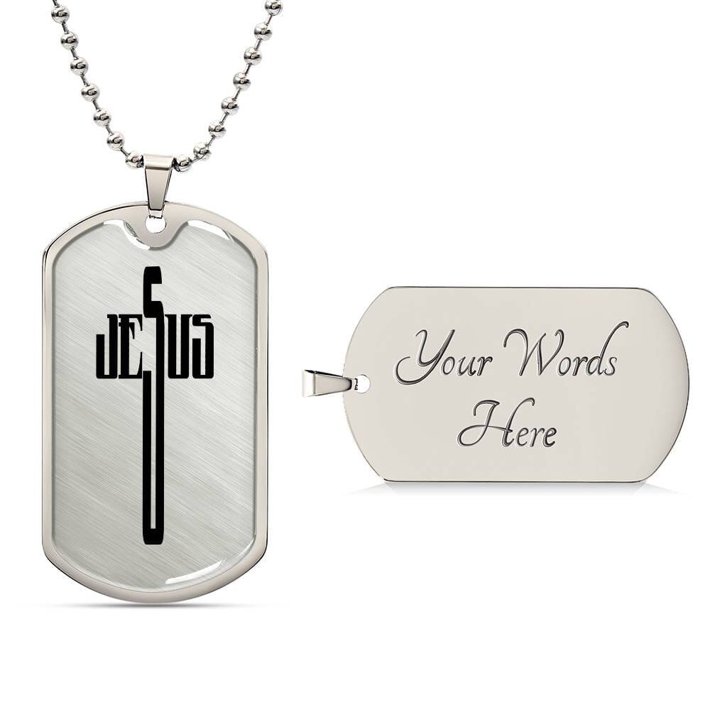 Faith - Jesus Cross - Dog Tag Necklace - The Shoppers Outlet