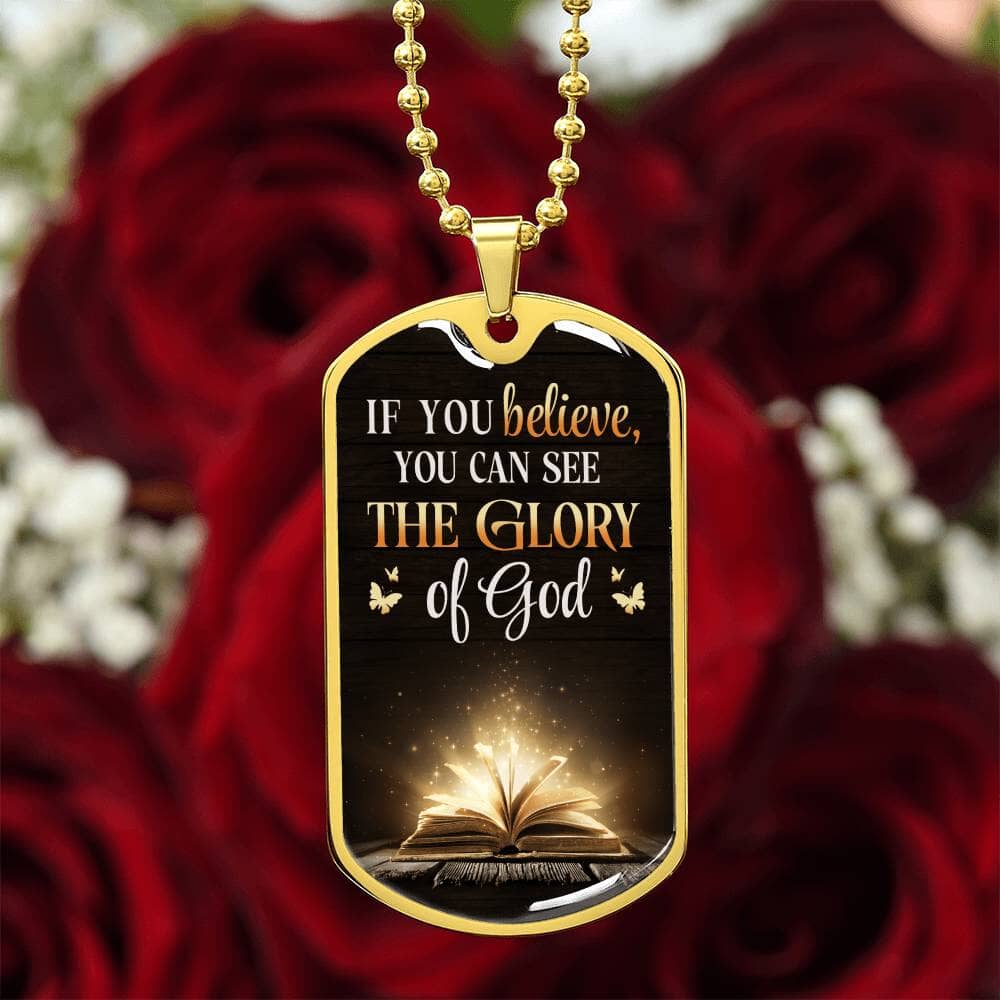Inspirational - If You Believe - Dog Tag Necklace - The Shoppers Outlet
