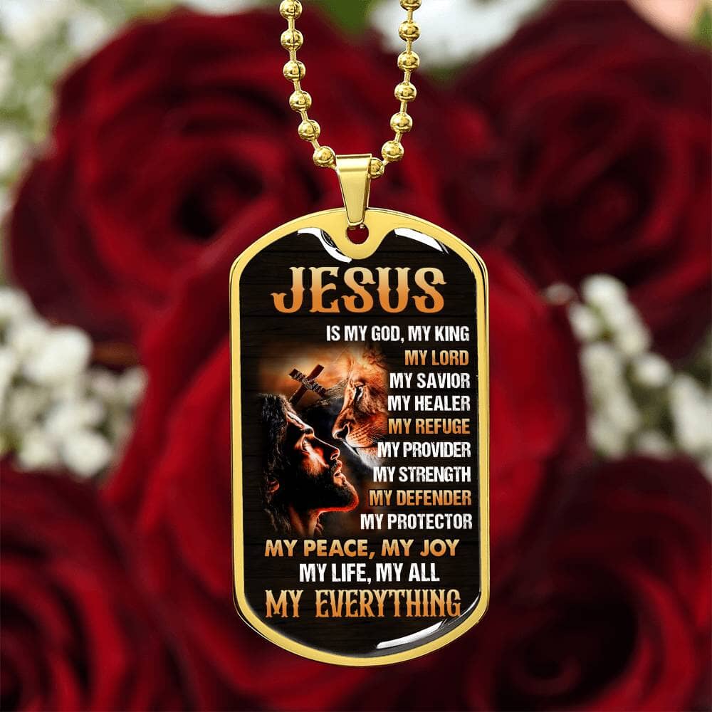 Inspirational - Jesus Is - Dog Tag Necklace - The Shoppers Outlet