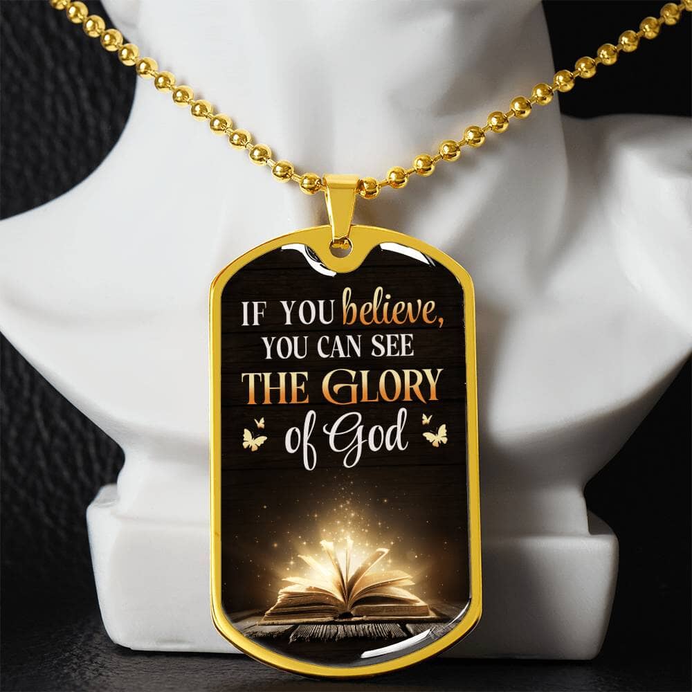 Inspirational - If You Believe - Dog Tag Necklace - The Shoppers Outlet