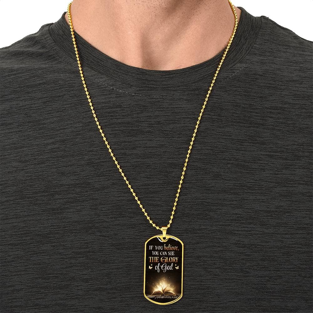 Inspirational - If You Believe - Dog Tag Necklace - The Shoppers Outlet