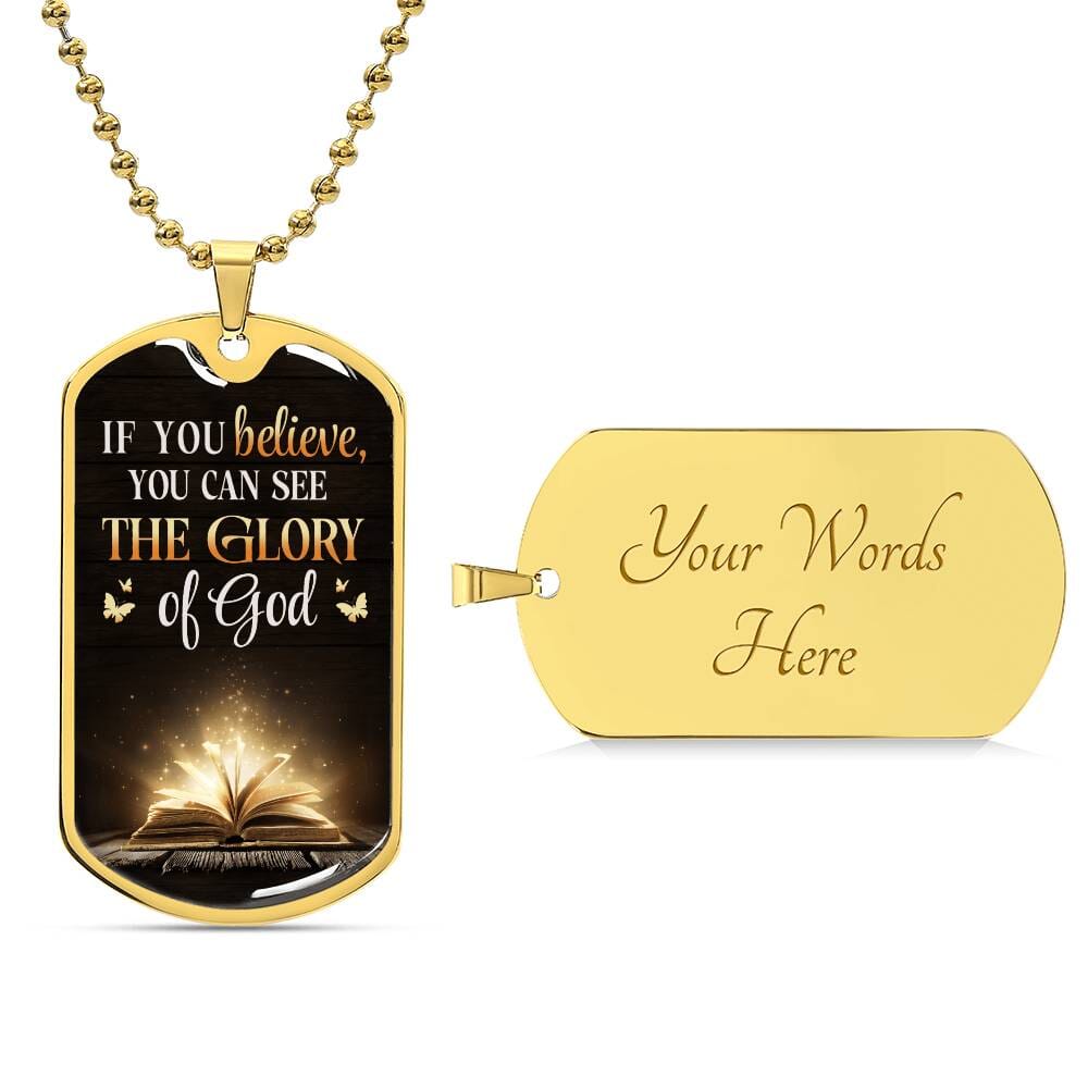 Inspirational - If You Believe - Dog Tag Necklace - The Shoppers Outlet