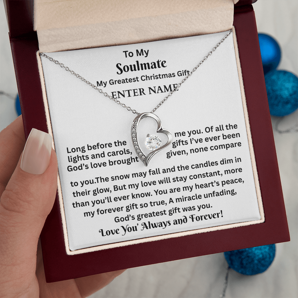 Gift For Soulmate - My Greatest Christmas Gift - Personalized Message Card - Forever Love Necklace