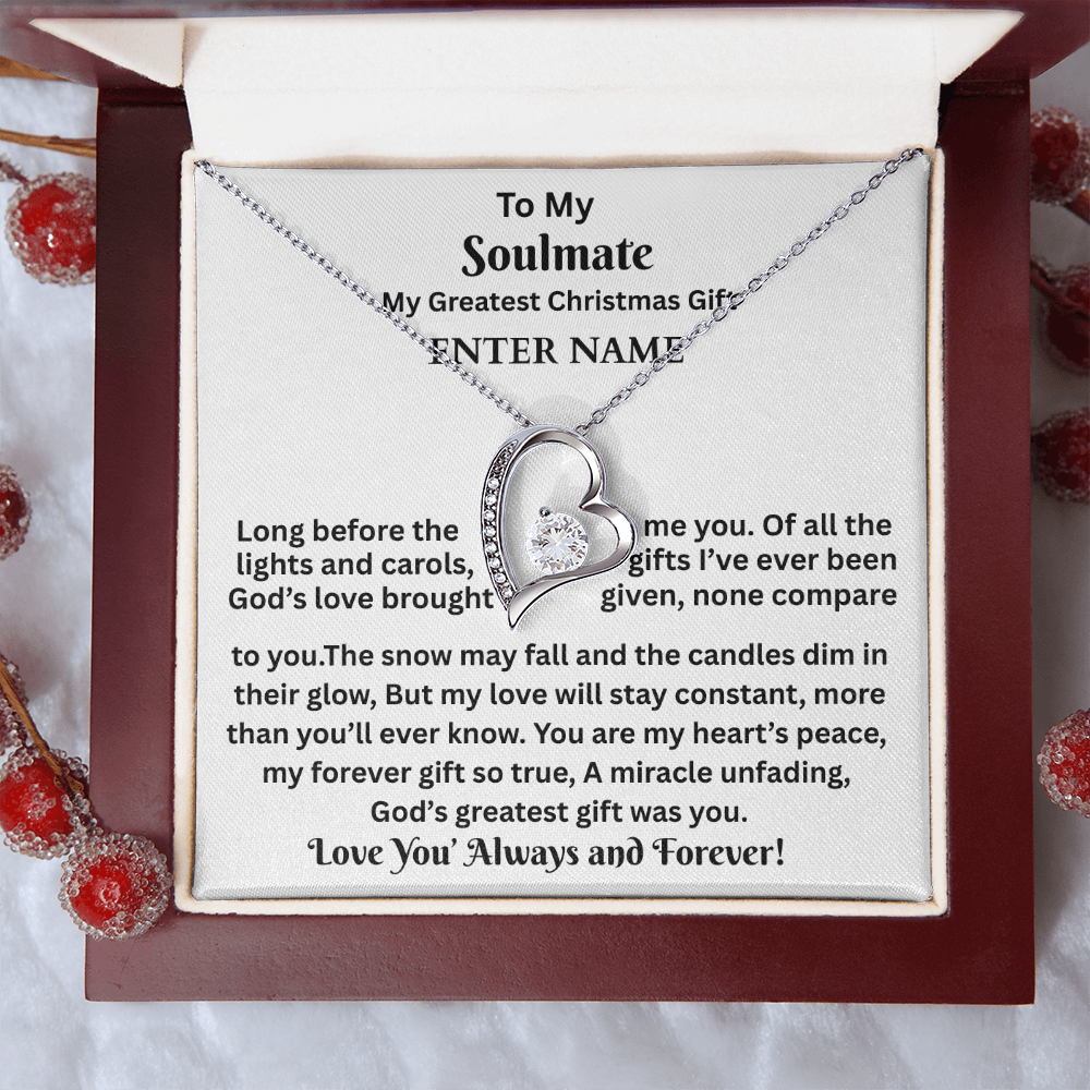 Gift For Soulmate - My Greatest Christmas Gift - Personalized Message Card - Forever Love Necklace