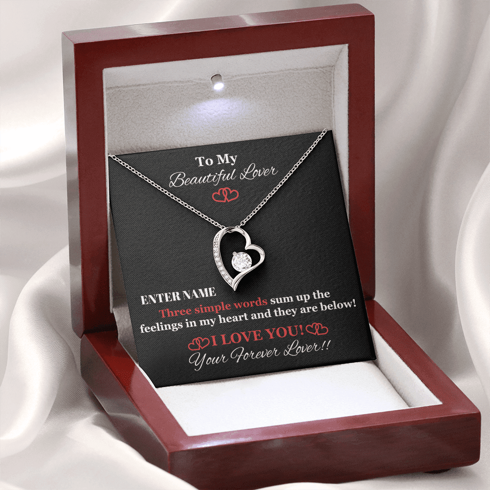 Gift For Wife - PERSONALIZE GIFT - Three Simple Words - Forever Love Necklace - The Shoppers Outlet