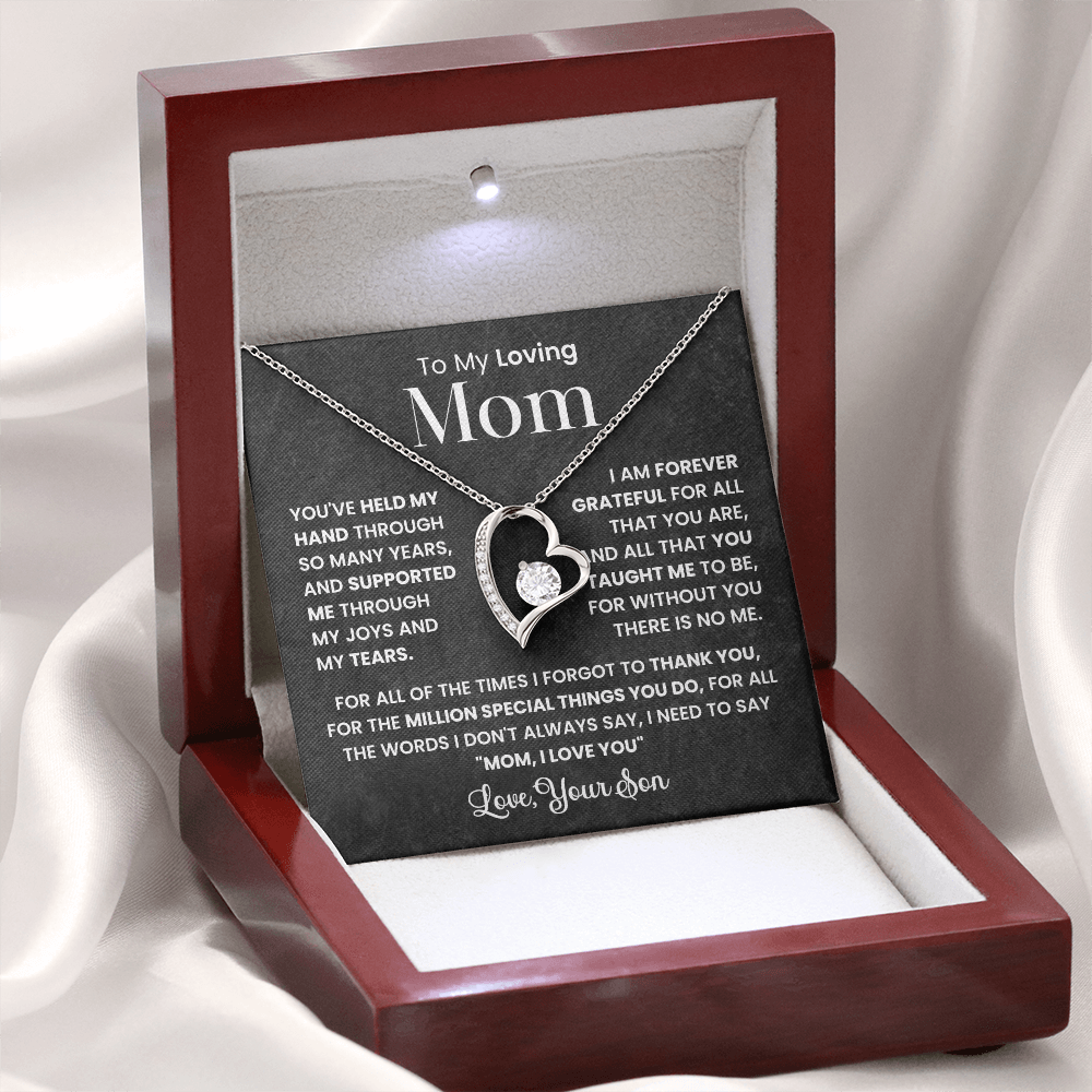 Gift For Mom - To My Loving Mom - Forever Love Heart Necklaces
