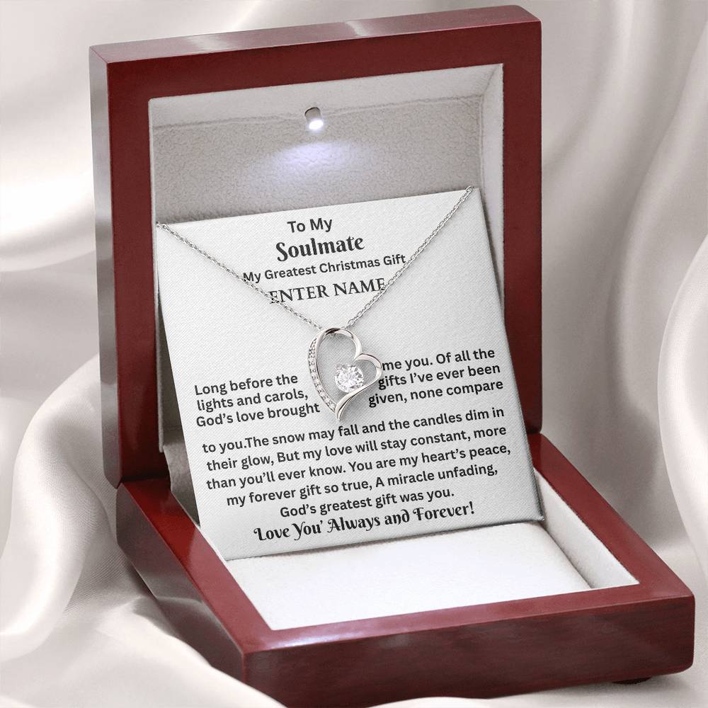 Gift For Soulmate - My Greatest Christmas Gift - Personalized Message Card - Forever Love Necklace