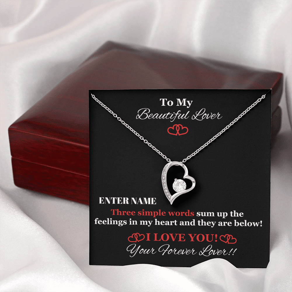 Gift For Wife - PERSONALIZE GIFT - Three Simple Words - Forever Love Necklace - The Shoppers Outlet