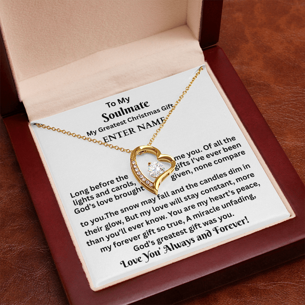 Gift For Soulmate - My Greatest Christmas Gift - Personalized Message Card - Forever Love Necklace