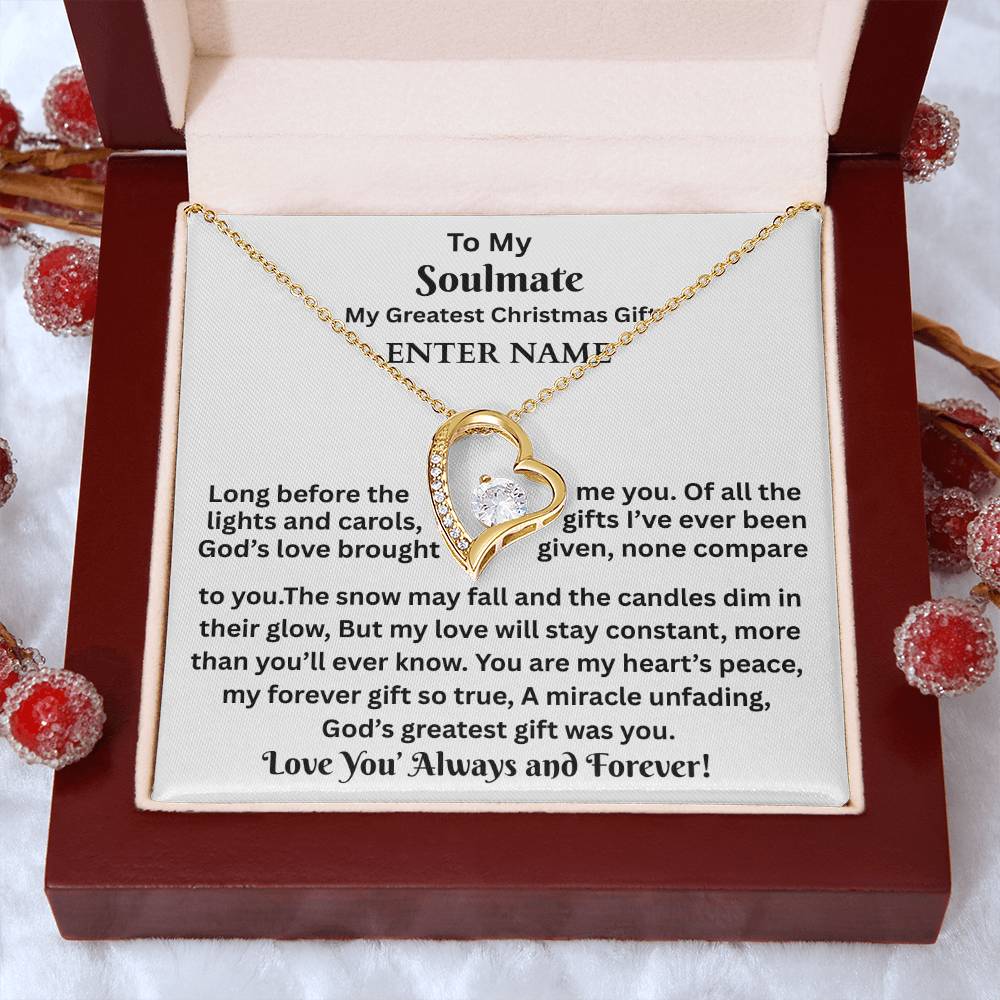 Gift For Soulmate - My Greatest Christmas Gift - Personalized Message Card - Forever Love Necklace
