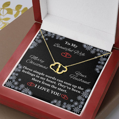 Wife - I Love You - Three Simple Words - Merry Christmas - Everlasting Love Necklace - The Shoppers Outlet