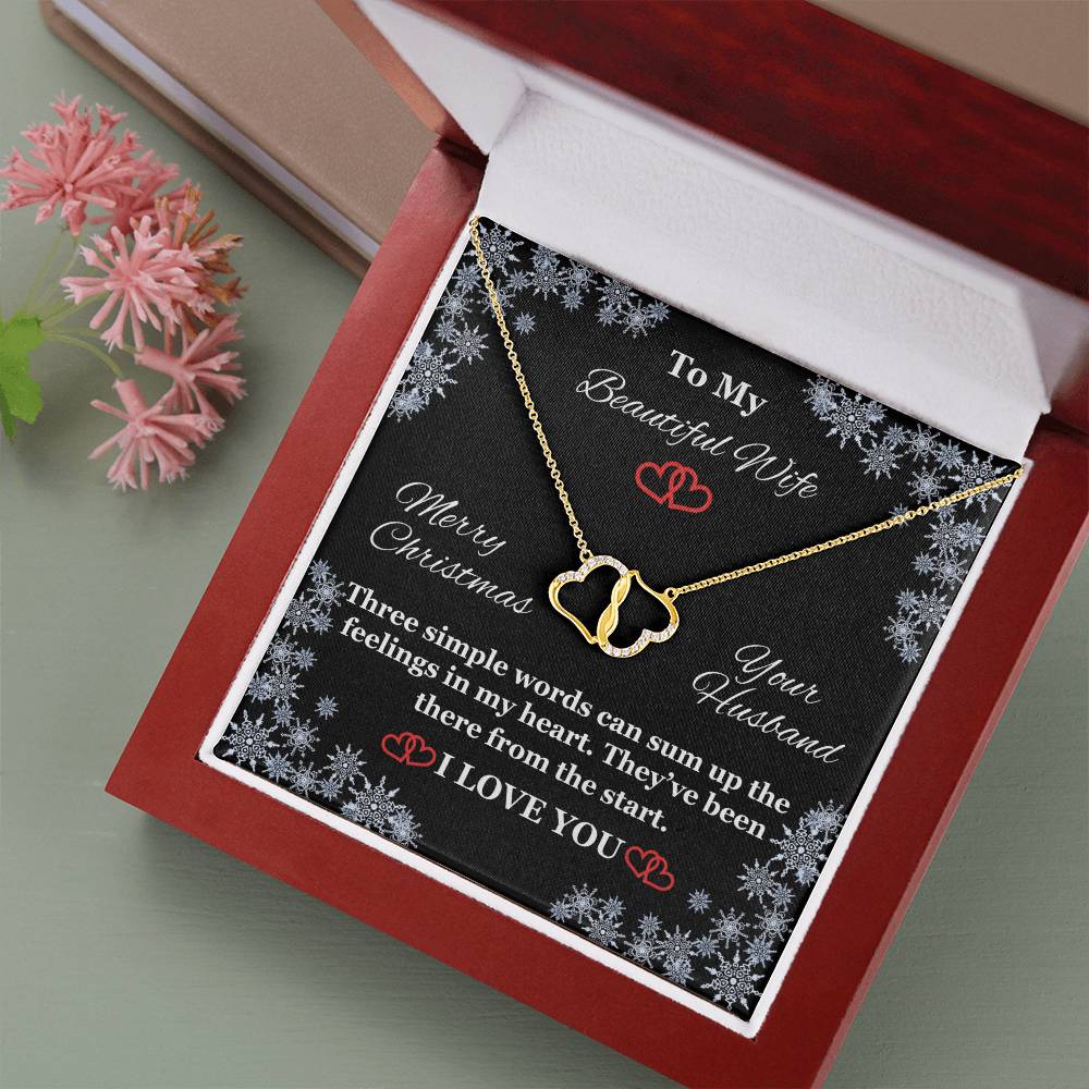 Wife - I Love You - Three Simple Words - Merry Christmas - Everlasting Love Necklace - The Shoppers Outlet