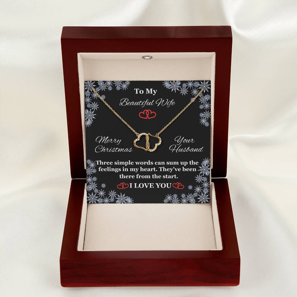 Wife - I Love You - Three Simple Words - Merry Christmas - Everlasting Love Necklace - The Shoppers Outlet